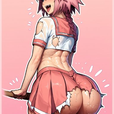 fate (series), fate/apocrypha, fate/grand order, astolfo (fate), astolfo (saber) (fate), xwaifuai, balls, bowtie, femboy, femboydom, flat chest, flat chested, gay, gay male, legwear