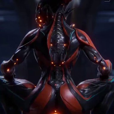 warframe, valkyr (warframe), ulfsark3d, 1boy, 1girls, anus, ass, big ass, big breasts, big thighs, breasts, cowgirl position, female, male, penetration