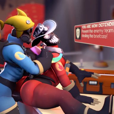 team fortress 2, fempyro, pyro, pyro (team fortress 2), raincoatpyro, anal, anal penetration, anal sex, boots, breasts, cowboy hat, femboy, futa on femboy, futa on male, futanari