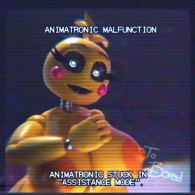 five nights at freddy's, five nights at freddy's 2, scottgames, toy chica (fnaf), toy chica (love taste), toboredtoexist, 1girls, alternate breast size, animatronic, animatronic female, anthro, areolae, avian, big breasts, bird