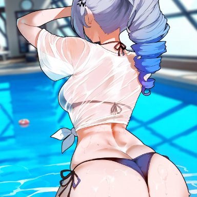 honkai (series), honkai: star rail, silver wolf (honkai: star rail), floox, thiccwithaq (ai style), 1girls, ass, bikini, breasts, dat ass, female, hips, huge ass, large breasts, light skin