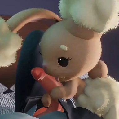 pokemon, buneary, generation 4 pokemon, lopunny, mega lopunny, pokemon (species), shiny pokemon, cumminham, blowjob, cowgirl position, cub, cum, evolution, furry, licking penis